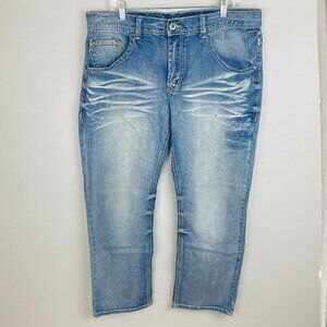 Axe & Crown Jeans Slim Fit Men's W 36 L 30 Whiskered Straight Scratchy *